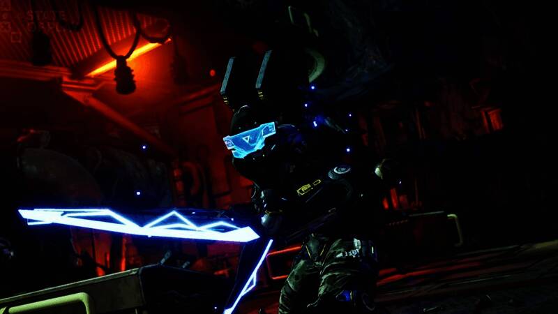 拉法在战斗中使用铁骨装置进行高难度跳跃与格斗动作