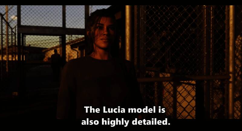 女主角露西亚模型精致，面部和服装细节丰富