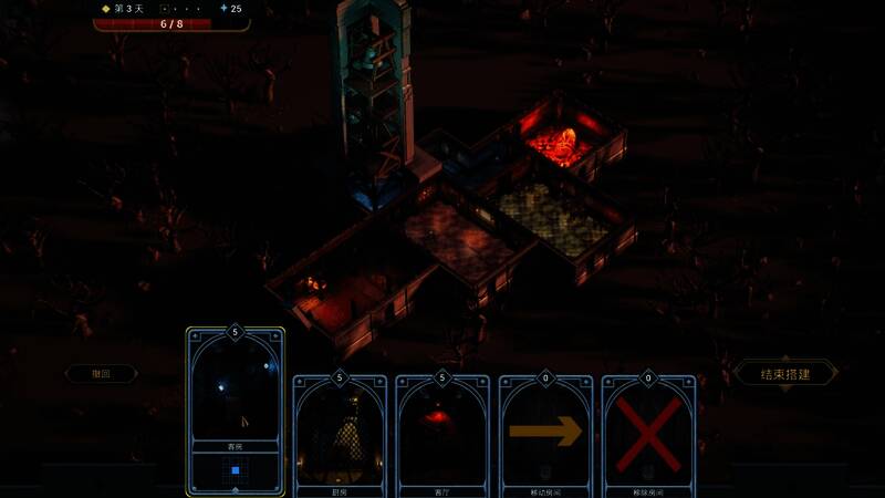 卡牌战斗界面截图，展示多种恐怖卡牌效果