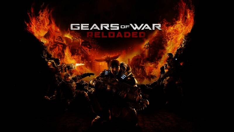 《战争机器：重装上阵》宣传图，画面展示标志性角色与枪械战斗场景