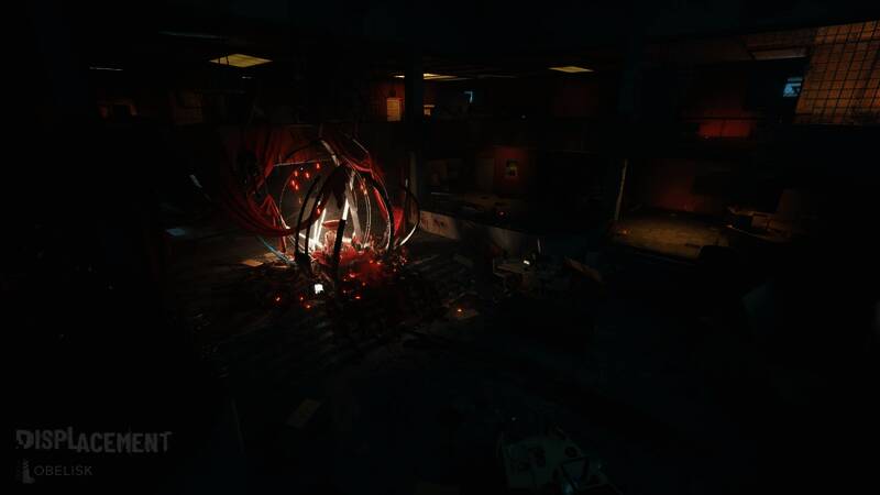 主角在极地空间站中惊恐环顾四周，背景昏暗压抑