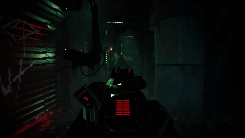 敌方AI单位巡逻场景，氛围紧张压抑