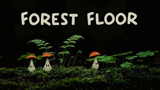 游戏主界面展示，呈现卡通风格森林场景