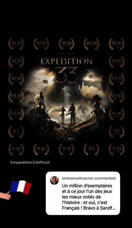 法国总统马克龙在社交平台发布祝贺信息截图