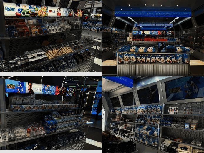 顾客在店内选购世嘉限量版收藏周边