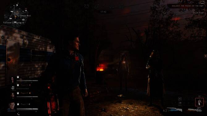 四位幸存者在森林中合力对抗恶魔场景