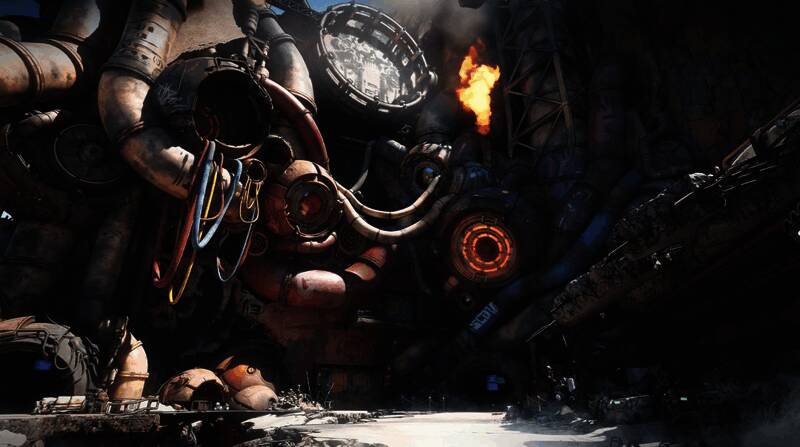 玩家占领据点，升起猩红抵抗军旗帜，远处敌人被击退