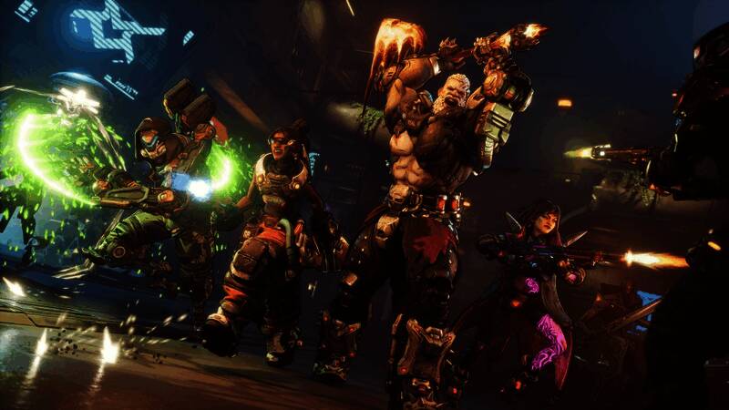 秘藏猎人手持一把巨型火箭发射器，在废墟中展开激烈交火