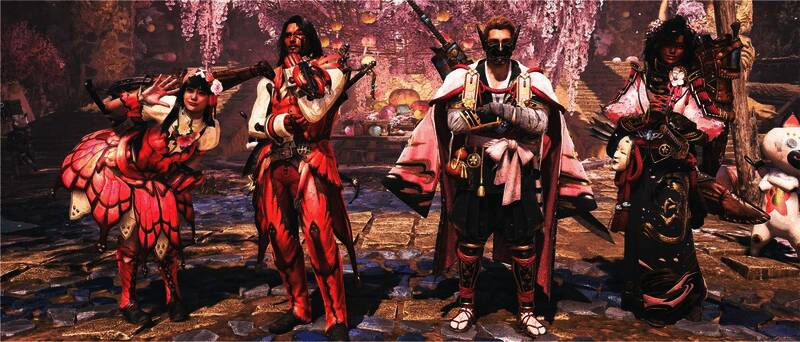 《怪物猎人：荒野》春季庆典界面展示，樱花飘落营造节日氛围