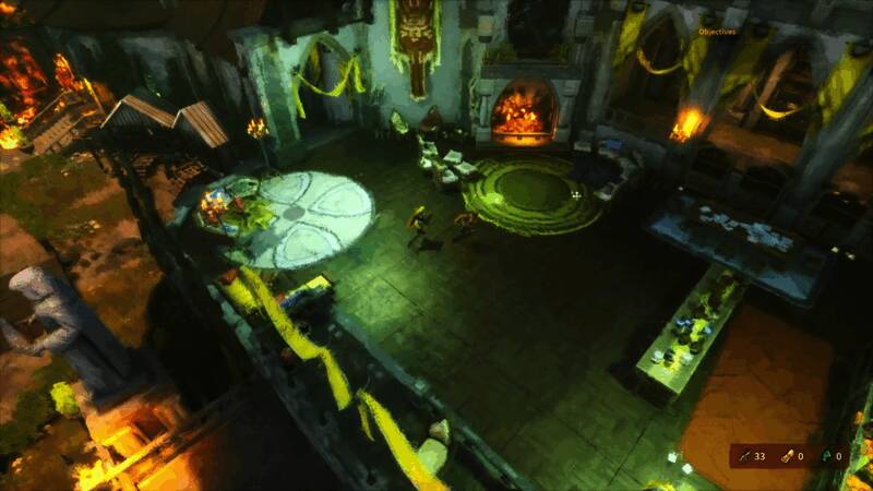 主角姐妹在废墟中并肩作战，背景是燃烧的战场和漂浮的魔法遗迹