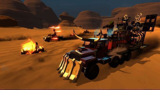 《恶土小队》游戏内战车对战场景展示激烈战斗画面