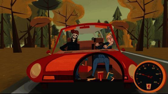 《手动的塞缪尔》新增荒诞剧情场景截图，角色表情夸张，画面风格独特