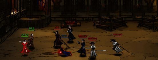 战斗画面展示多种武器使用，包括刀剑、棍棒、拳腿等