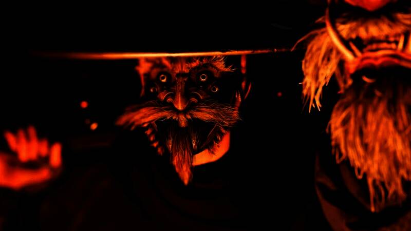 《羊蹄山之魂》游戏场景截图，展现雪地森林中的神秘氛围与精致建模