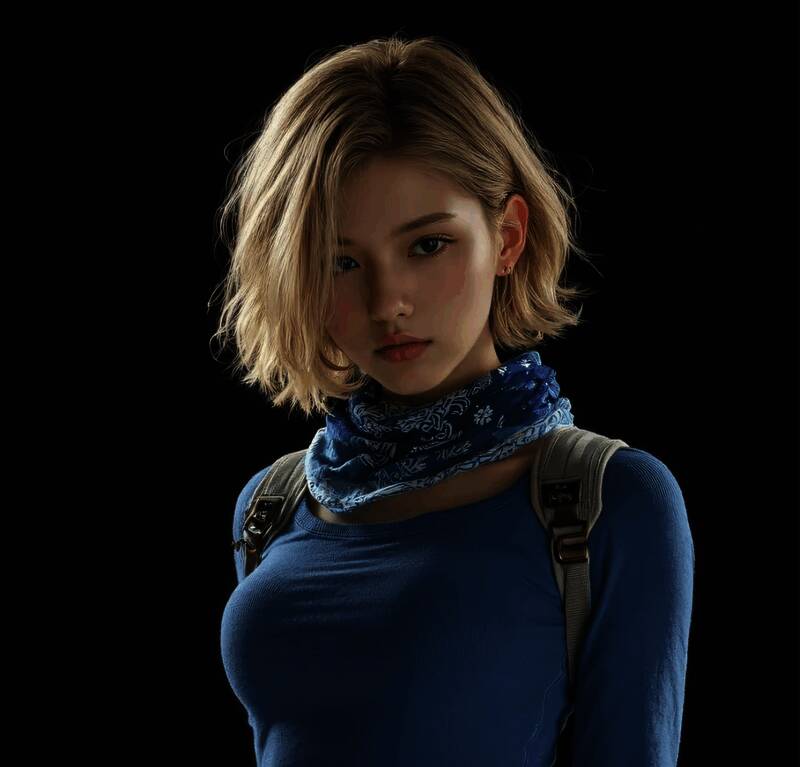 AI生成的龙珠Coser身穿标志性的橙色武道服，服装剪裁与颜色高度还原原作