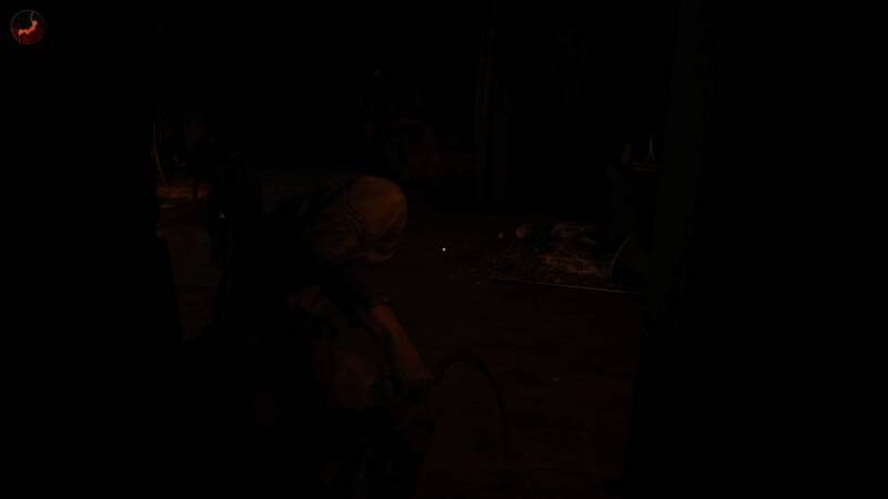 角色利用梯子爬上屋顶，逃离僵尸包围