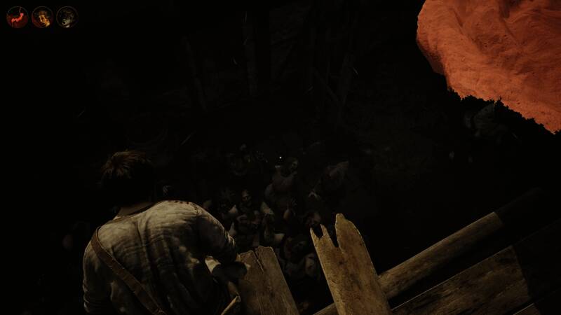 玩家跳下桌子造成破坏，展现物理引擎效果