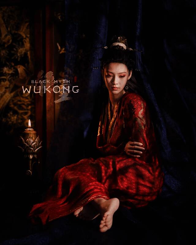 蜘蛛二姐站立姿势示意，背景为神秘洞窟场景