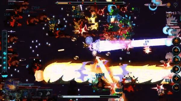 Boss战场景截图，巨型Boss占据画面中央，角色正在躲避技能攻击