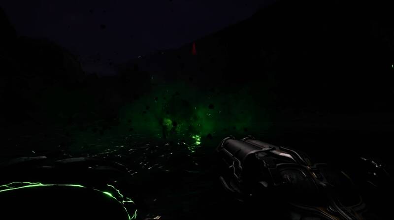 激烈的战斗场面，主角正在与巨型怪物展开搏杀