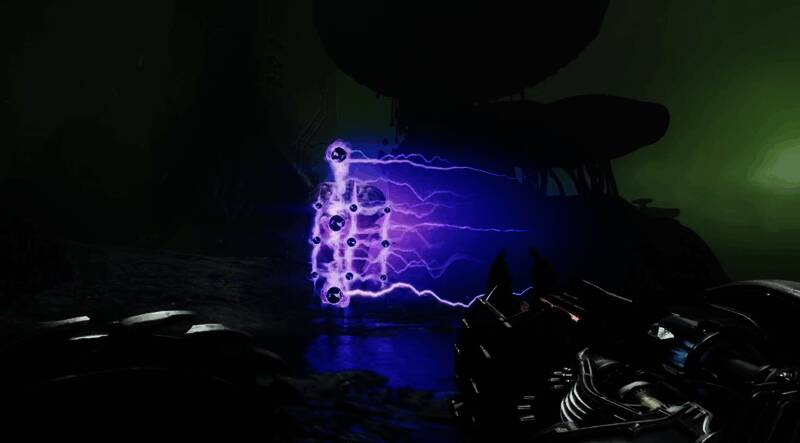 宇宙领域地图一角，呈现出奇异的地貌与天空效果