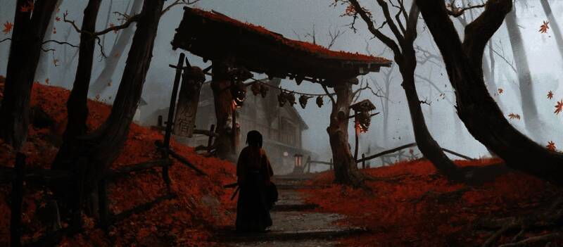 女主笃与神秘人物交谈的画面，暗示她将在旅途中建立新的人际关系