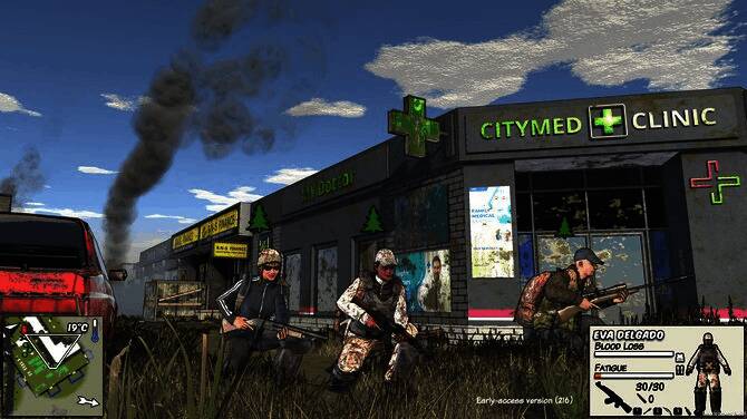 角色在山林间奔跑逃生，身后有大量丧尸紧追不舍