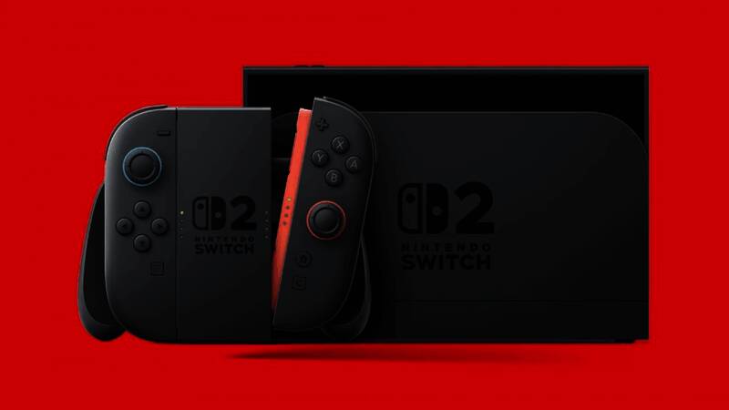 任天堂Switch 2主机展示图，银白色机身搭配全新手柄设计