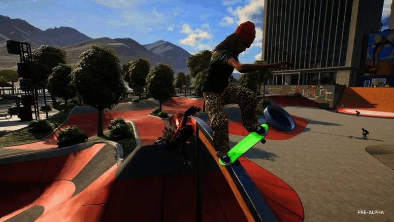 《滑板》新作宣传图，展示繁华都市中的滑板玩家身影