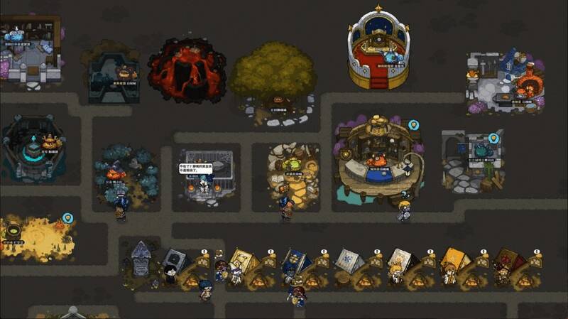 优化后的互动场景截图，展现噗噗与英雄之间更多表情与动作细节