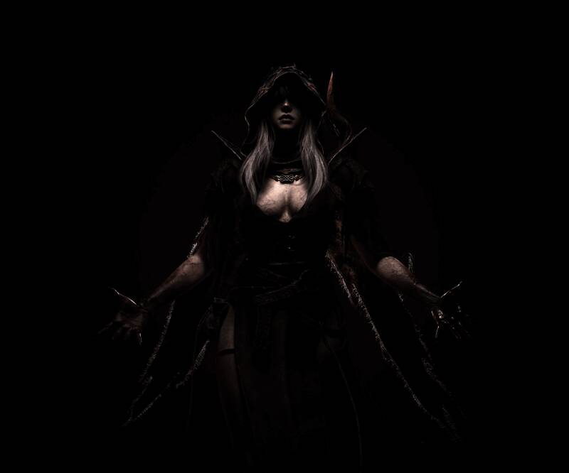 Hyeonji Kim创作的角色立绘，展现细腻皮肤纹理与华丽服饰