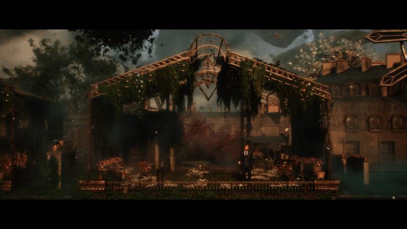 游戏内夜晚场景下的光影渲染效果，氛围感十足