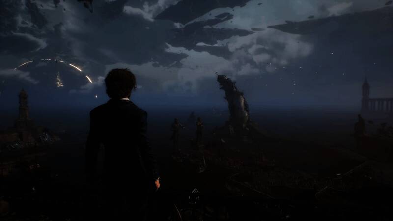 角色在废墟环境中探索的画面，贴图与建模高度统一