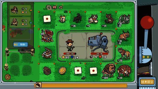 游戏内画面展示多种动物角色，包括猫科、虫群等各具特色的生物