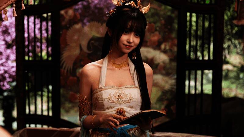 游戏截图，主角与师侄互动，背景为修炼密室