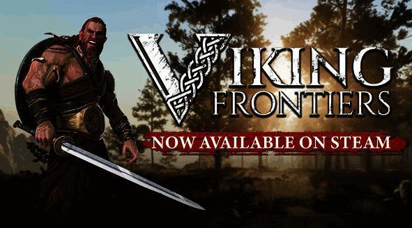 维京边境游戏主界面展示，北欧风格UI搭配雪地场景