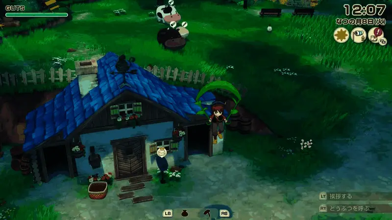 夜间牧场灯光布置示意图，暖黄色调营造温馨氛围