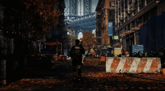 玩家角色在布鲁克林区域执行战术射击任务的实机画面截图