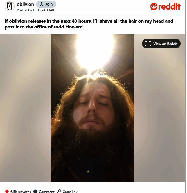 《上古卷轴4：重制版》官方发布画面，背景为标志性LOGO与场景