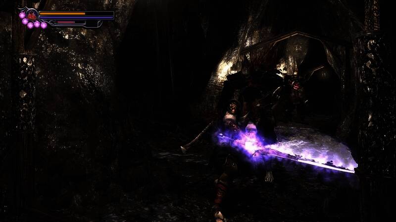 战斗场景俯视视角，敌人包围主角准备迎战