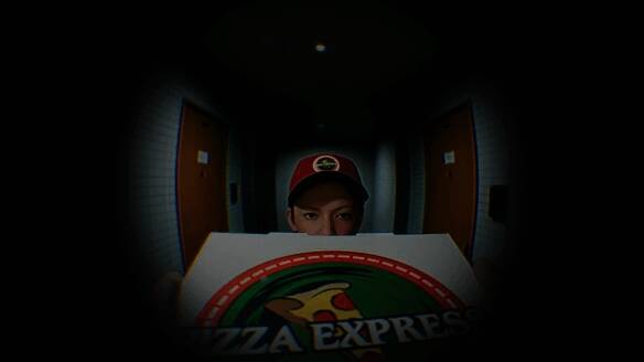 主角真嗣坐在昏暗房间内，电脑屏幕微光映照出他疲惫的神情