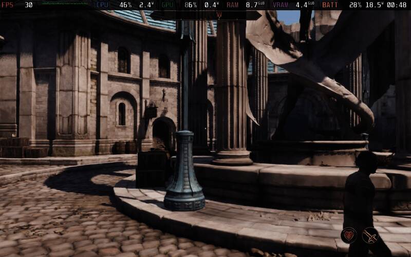 远处山脉与建筑在接近时突然加载，出现短暂空白或模糊画面