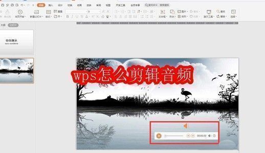 WPS软件界面展示音频剪辑功能操作区域