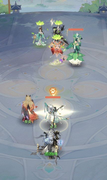 游戏战斗动画展示，角色技能特效华丽，战斗节奏紧凑