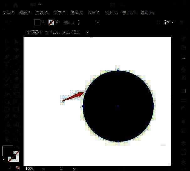 鼠标指针靠近圆形路径时显示“路径”提示，准备点击创建文字路径