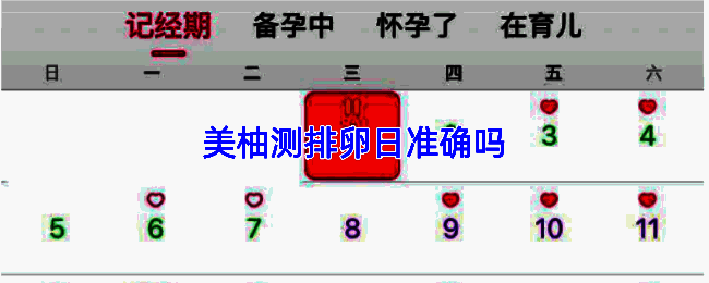 美柚APP界面展示，显示用户输入的生理数据与排卵日预测图表