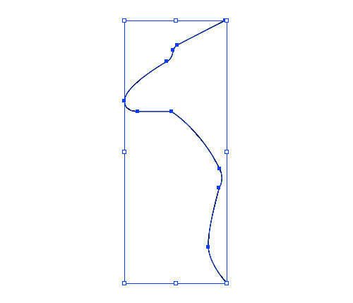 使用钢笔工具绘制半个蘑菇形状的示意图，路径清晰可见