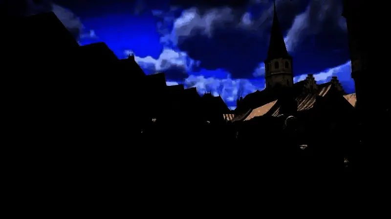 主角蹲在篝火旁修理弓箭，光影细腻映照脸上伤疤，背景是夜晚营地与远处巡逻士兵