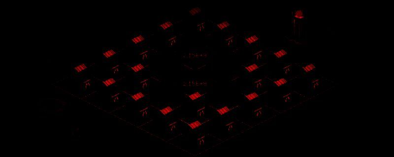 九王游戏中推荐阵型布局图示，信标与母舰相邻，下方六格为猪圈区域