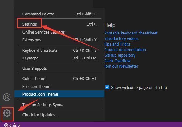 设置菜单界面截图，高亮显示Settings选项位置